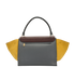 Medium Trapeze, &pound;550, Handbags, Burgundy/Grey/Yellow, Leather/Suede, Back view